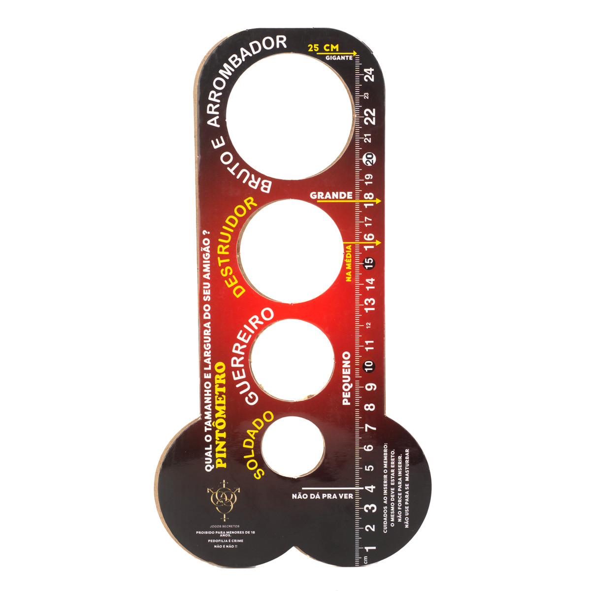 Régua para Medir Tamanho e Espessura do Pênis - Jogos Secretos Pintômetro - 2