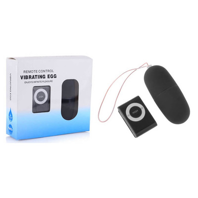 Foto 1 do produto Remote Control Vibrating Egg - Bullet com Controle Sem Fio em Silicone Macio e 20 Níveis de Velocidade - 7,5 x 3,2 cm | Cor: Preto