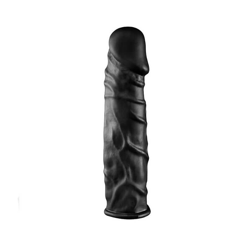 Orgasm Generator - Capa Peniana em Silicone com Preenchimento e Vibração Única - 19 x 4,6 cm | Cor: Preto - 2