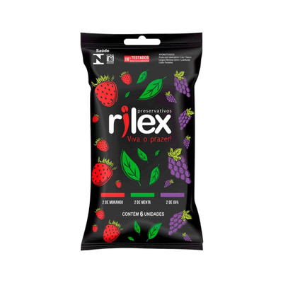 Foto 1 do produto Preservativo Lubrificado no Aroma Mix de Frutas - Rilex Aromatizados - 6 Unidades