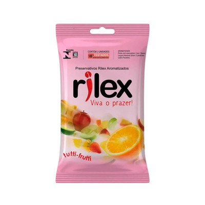 Foto 1 do produto Preservativo Lubrificado com Aroma de Tutti Frutti - Rilex Aromatizados - 3 Unidades