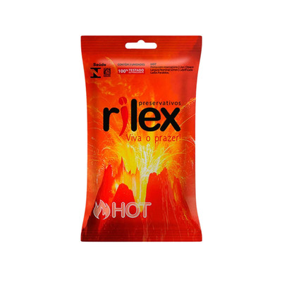 Foto 1 do produto Preservativo Lubrificado com Sensação que Aquece - Rilex Sensações Hot | 3 Unidades
