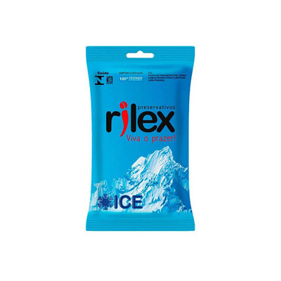 Foto 1 do produto Preservativo Masculino com Sensação Refrescante e Aroma Artificial de Hortelã - Rilex Sensações Ice - 3 Unidades