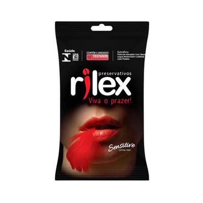 Foto 1 do produto Preservativo Masculino Lubrificado Extra Fino - Rilex Sensitive - 3 Unidades