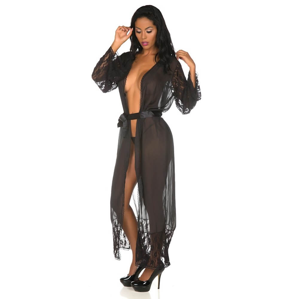 Robe Longo em Tule Transparente - Pimenta Sexy | Tamanho Único - Disponível em 3 Cores - 3