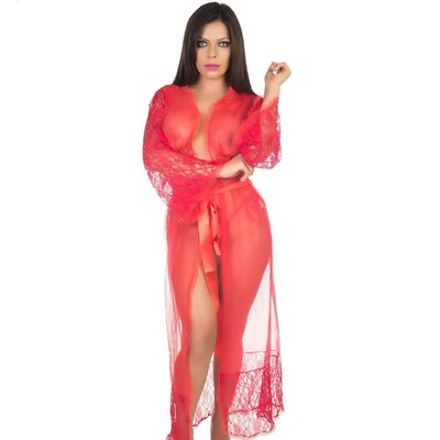 Robe Longo em Tule Transparente - Pimenta Sexy | Tamanho Único - Disponível em 3 Cores