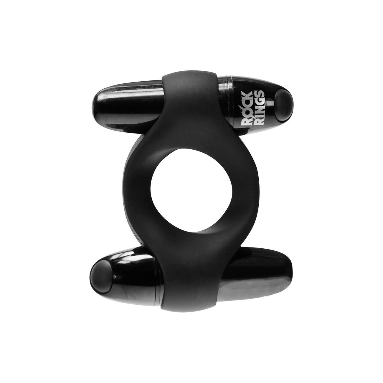Rock Rings The Double Dragon - Anel Peniano com Estimulador de Clítoris e 7 Modos de Vibrações em Cada Bullet  - 8 x 7 cm - 2
