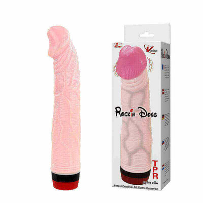 Foto 1 do produto Prótese com Glande Definida, Veias e Vibração Multivelocidade - Rockin Dong | 19,5 x 3,8 cm