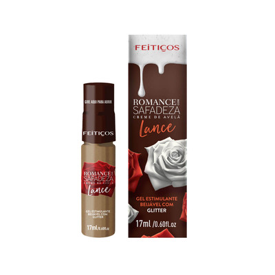 Romance com Safadeza Creme de Avelã - Gel Estimulante Beijável com Glitter e Efeito de Aquecimento - 17 ml