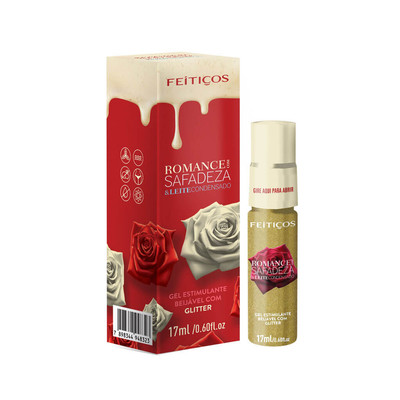 Foto 1 do produto Romance com Safadeza & Leite Condensado - Gel Estimulante Beijável com Glitter e Efeito que Aquece - 17 ml