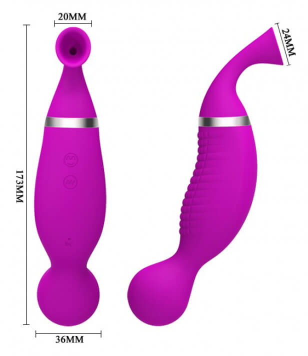 Romance Swan - Estimulador Clitoriano Recarregável com 12 Modos de Sucção e 12 Funções de Vibração, a Prova D'Água - 17,3 x 3,6 cm - 6