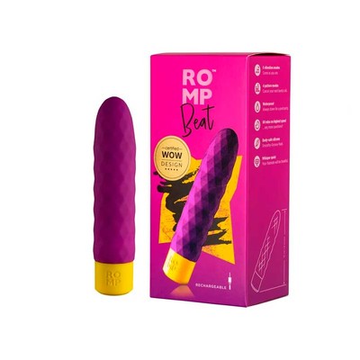 Vibrador Personal Estimulador de Ponto G com 10 Modos de Vibração Recarregável - ROMP Beat | 15,1 x 3,1 cm