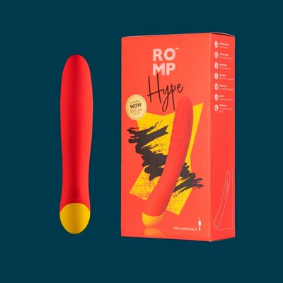 Vibrador de Ponto G em Silicone com 10 Modos de Vibração e Textura Anelar - ROMP Hype Vibrator G- Spot | 13,7 x 3,7 cm