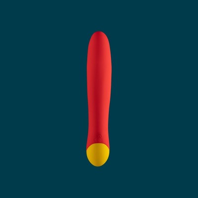Foto 2 do produto Vibrador de Ponto G em Silicone com 10 Modos de Vibração e Textura Anelar - ROMP Hype Vibrator G- Spot | 13,7 x 3,7 cm