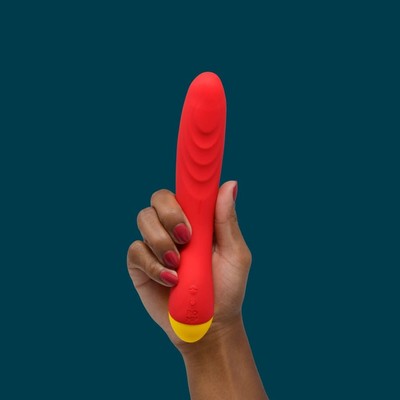 Vibrador de Ponto G em Silicone com 10 Modos de Vibração e Textura Anelar - ROMP Hype Vibrator G- Spot | 13,7 x 3,7 cm