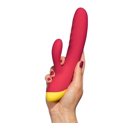 Vibrador Estimulador de Clítoris e Ponto G A Prova D'Água Feito em Silicone com 10 Modos de Vibração e Carregamento via USB - ROMP Jazz - 21,5 x 3,5 cm