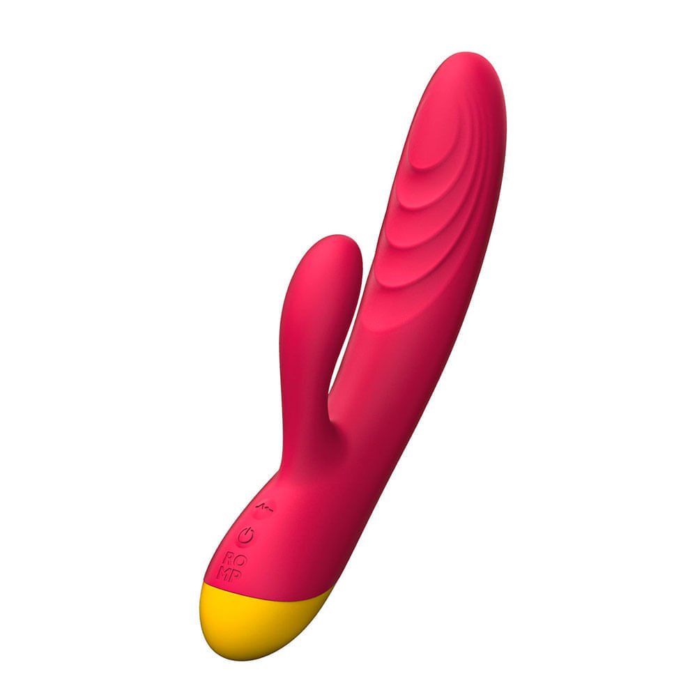 Vibrador Estimulador de Clítoris e Ponto G A Prova D'Água Feito em Silicone com 10 Modos de Vibração e Carregamento via USB - ROMP Jazz - 21,5 x 3,5 cm - 3