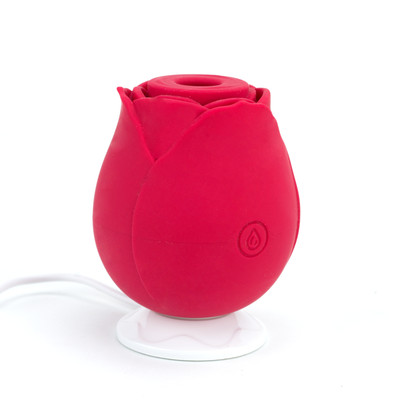 Foto 4 do produto Estimulador Clitoriano Recarregável em Silicone com Formato de Rosa e 10 Modos de Pulsação - Rose Vibrator | 6,5 x 5,7 cm