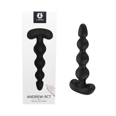 Foto 1 do produto Plug Anal Escalonado em Silicone com 9 Modos de Vibração e Controle Remoto Sem Fio - S Hande Andrew RCT | 15,5 x 3,5 cm