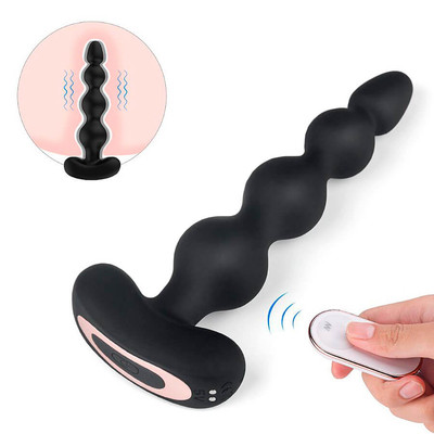 Foto 3 do produto Plug Anal Escalonado em Silicone com 9 Modos de Vibração e Controle Remoto Sem Fio - S Hande Andrew RCT | 15,5 x 3,5 cm