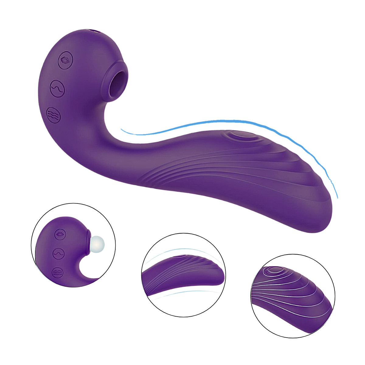 Vibrador de Ponto G com 10 Modos de Vibração e Estimulador de Clitóris com 5 Modos de Pulsação - S-Hande Angel's Wings | 12 x 3,4 cm | Disponível em 2 Cores - 7