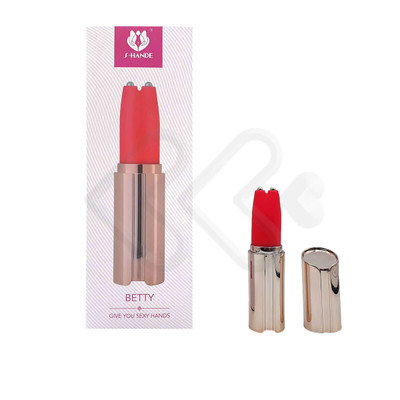 Vibrador no Formato de Batom Recarregável em Silicone com 9 Modos de Vibração e Modo de Choque - S-Hande Betty | 10,4 x 2,4 cm