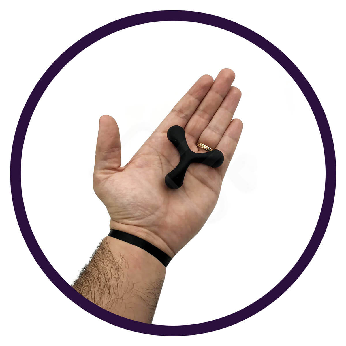 Anel Peniano Triplo em Silicone com Texturas Massageadoras - S-Hande Black Rider 2 | 4,3 x 2,9 cm - 7