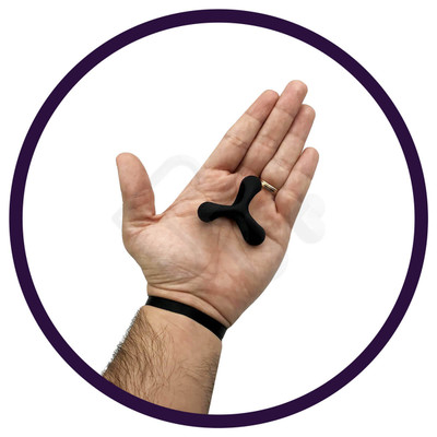 S-Hande Black Rider - Anel Peniano Triplo em Silicone com Texturas Massageadoras - 3,7 x 2,6 cm