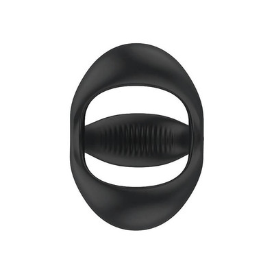 Foto 4 do produto S-Hande Black Rider - Anel Peniano Triplo em Silicone com Texturas Massageadoras - 3,7 x 2,6 cm
