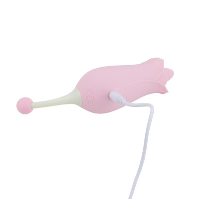 Foto 6 do produto Bullet em Silicone no Formato de Rosa com Linguinha, 10 Modos de Vibração e Recarregável - S-Hande Dora | 16,2 x 4,4 cm