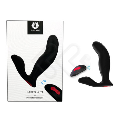 Foto 1 do produto Estimulador Massageador de Próstata e Períneo em Silicone com 9 Modos de Vibração e Controle Remoto sem Fio - S Hande Laken RCT | 11,3 x 3,1 cm