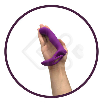 Foto 6 do produto Anel Companheiro em Silicone com Plug Anal, Cerdas Massageadoras, 9 Modos de Vibração e Controle Remoto - S-Hande Lorna-RCT - 11,1 x 2,8 cm