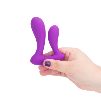 Vibrador Duplo em Silicone com 9 Modos de Vibrações e Carregamento via USB - S-Hande Mento | Disponível em 2 Cores