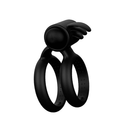 Foto 2 do produto Anel Peniano Duplo em Silicone com Cápsula Vibratória em Vibração Única - S Hande Nightcrawler