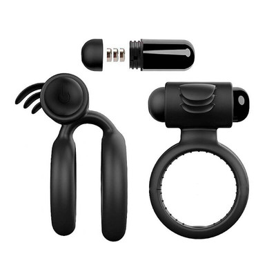 Foto 4 do produto Anel Peniano Duplo em Silicone com Cápsula Vibratória em Vibração Única - S Hande Nightcrawler