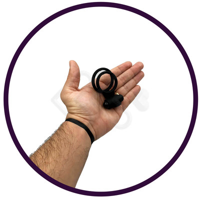 Foto 7 do produto Anel Peniano Duplo em Silicone com Cápsula Vibratória em Vibração Única - S Hande Nightcrawler
