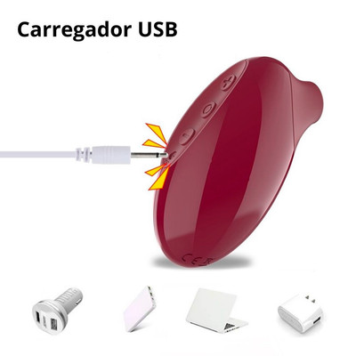 Foto 2 do produto Estimulador Clitoriano em ABS e Silicone com 9 Modos de Pulsação, Carregador USB e Resistente à Água | 9,8 x 5,6 cm