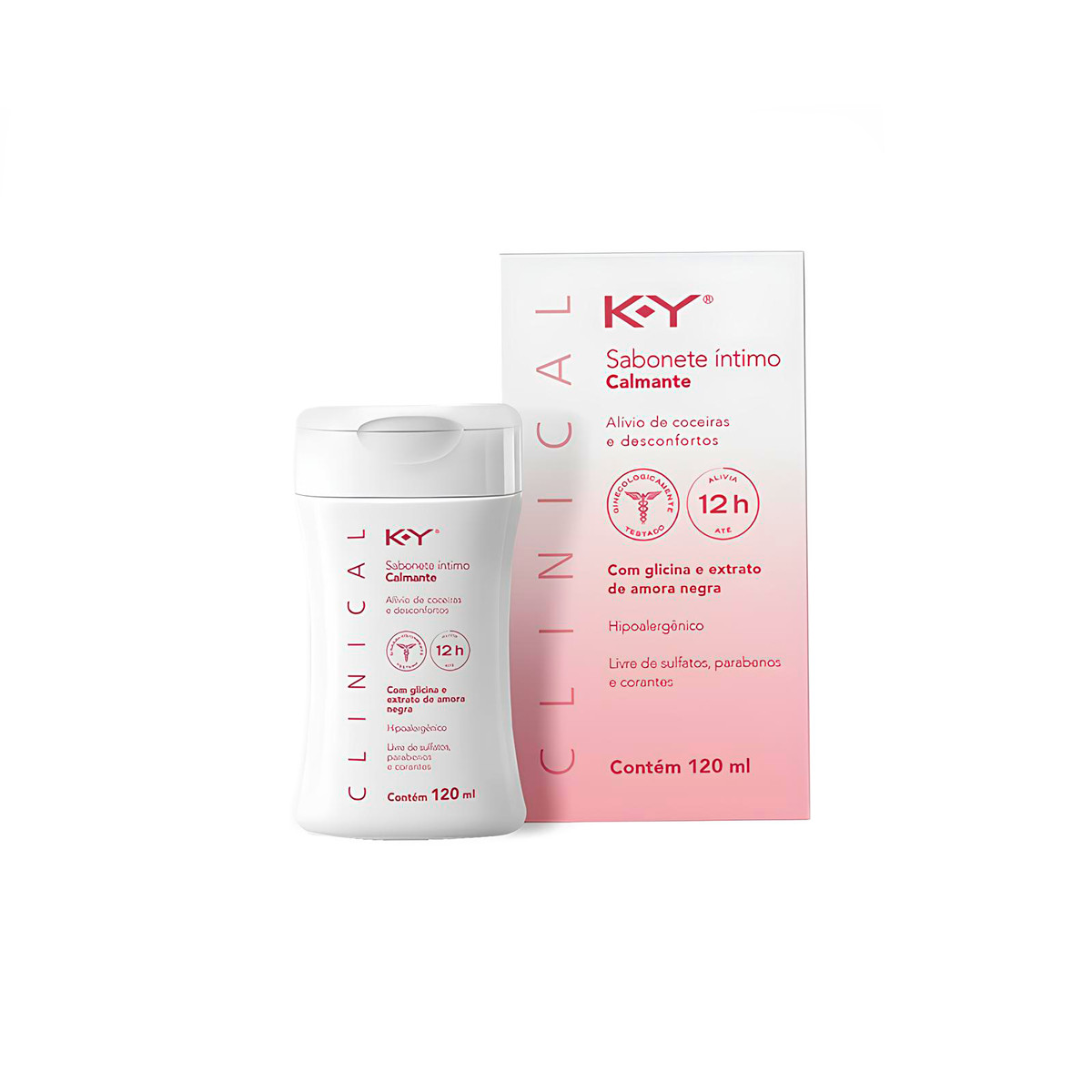 Sabonete Íntimo Calmante com Glicina e Extrato de Amora Negra - K-Y Clinical | 120 ml - 2