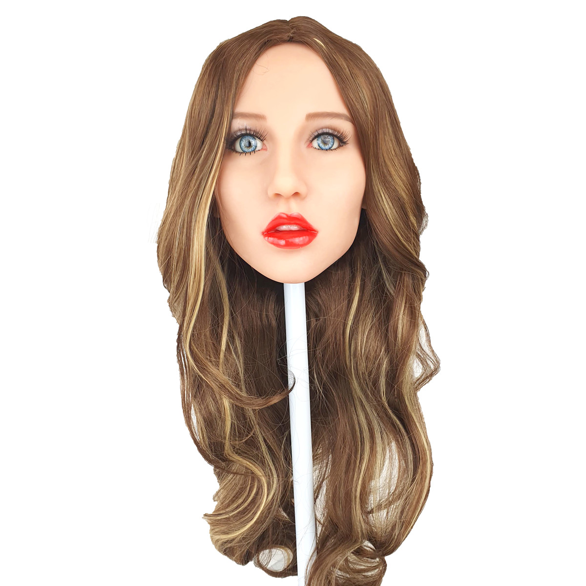 Samira - Boneca Realística em TPR com Cabelo Castanho, Olhos Azuis, Seios Médios, Vértebras em Aço e Acessórios - 38 kg e 1,66 Metros de Altura - 12