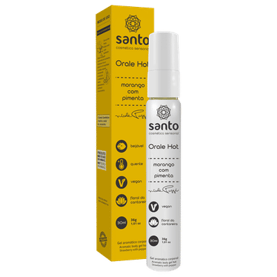 Foto 1 do produto Gel Lubrificante Beijável Vegano - Santo Nicole Puzzi Orale Hot - 30 ml | Sabor: Morango com Pimenta