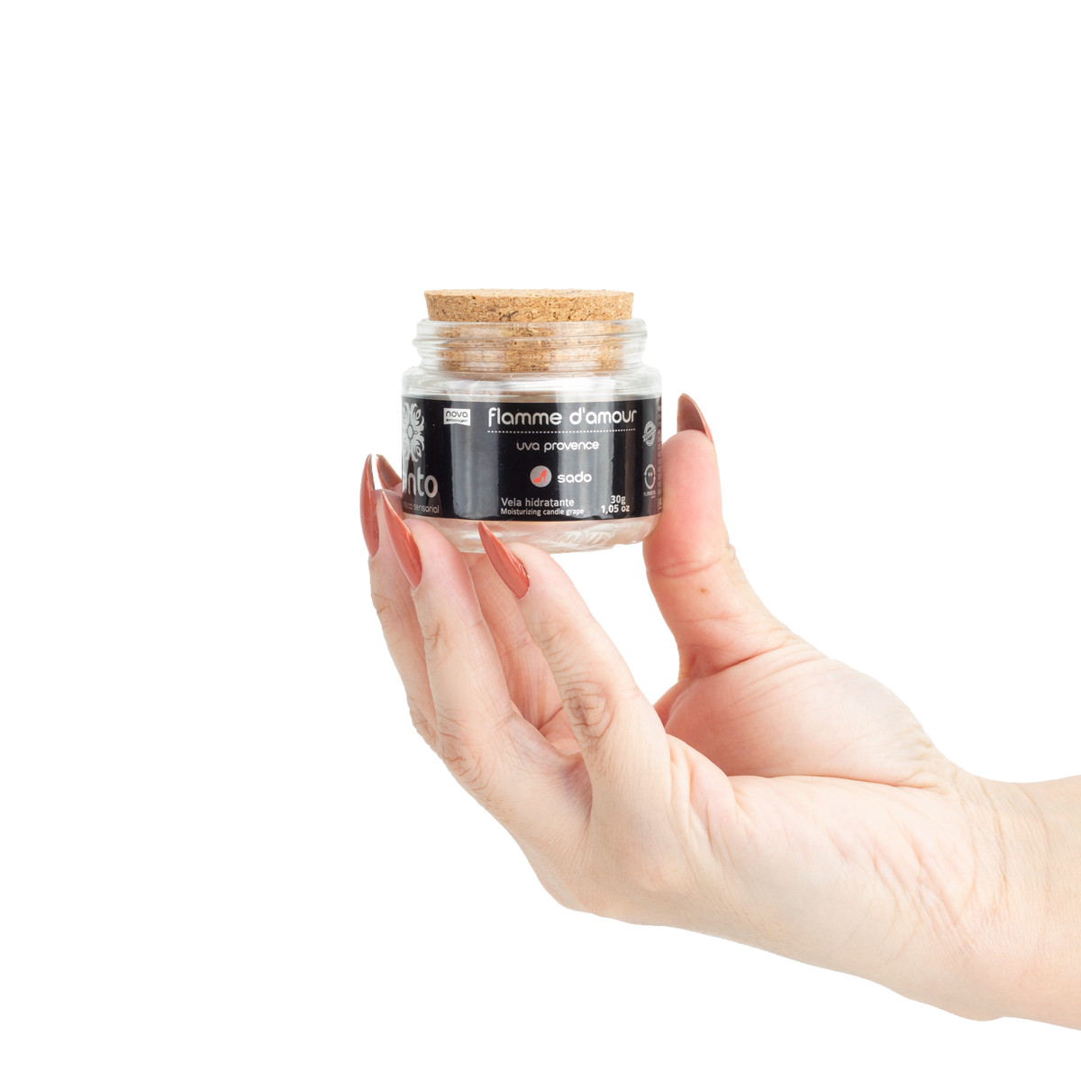 Vela Vegana Beijável no sabor de Uva de Provence com Sensação de Esquenta e Esfria - Santo Flamme D'Amour Sado | 30g - 4