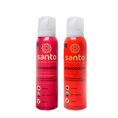 Foto 1 do produto Mousse Corporal para Massagem Beijável com Efeito Efervescente que Estala ao Contato com Corpo - Santo Funcionais Provocation | Disponível em 2 Sabores