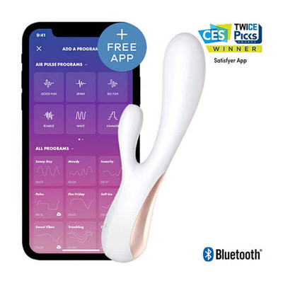 Foto 12 do produto Estimulador Clitoriano e de Ponto G Feito em Silicone Flexível e Controle via Aplicativo - Satisfyer Mono Flex