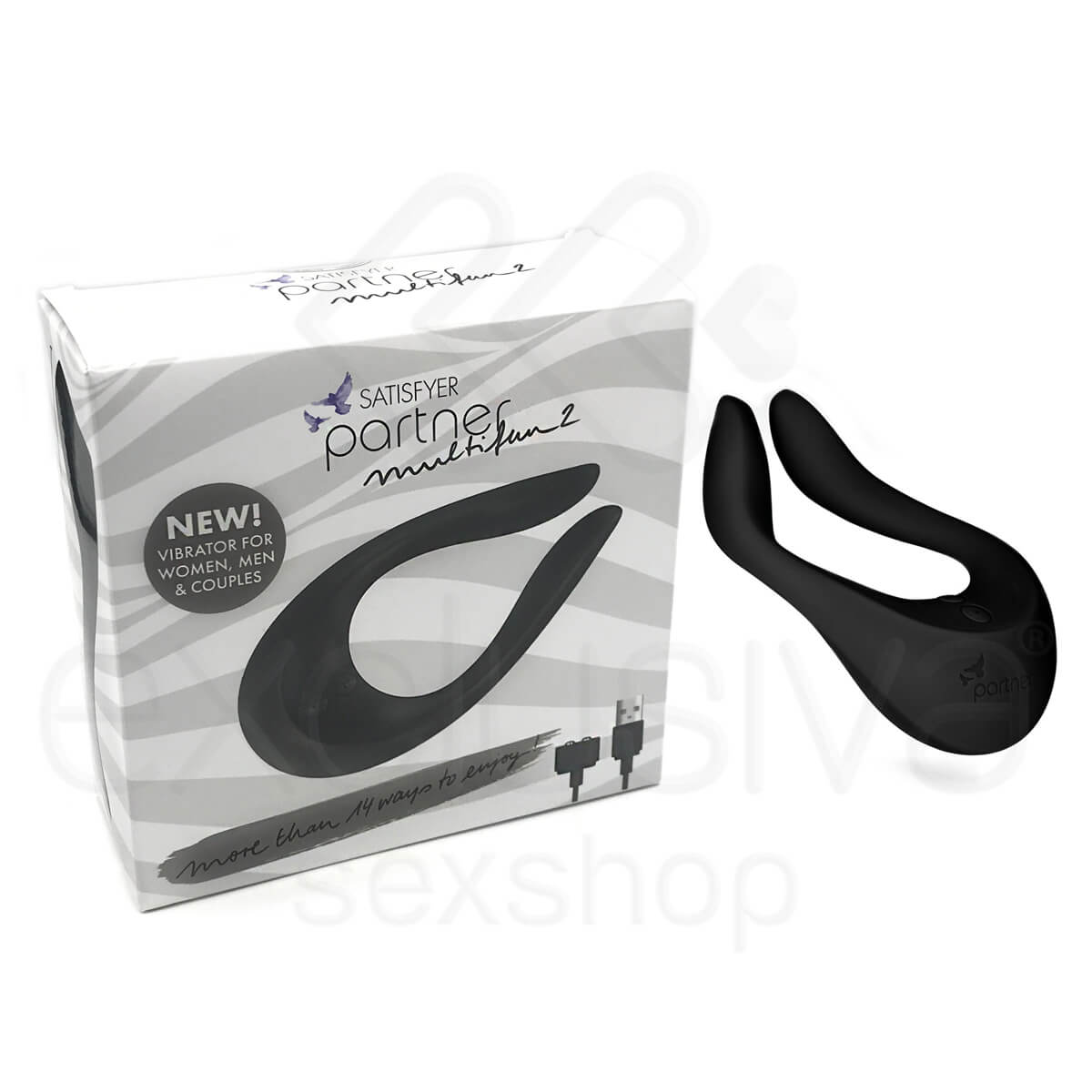 Satisfyer Partner Multifun 2 - Vibrador com Estimulador Clitoriano Recarregável Multifunção com 3 Motores e 10 Modos de Vibração | Cor: Preto - 5