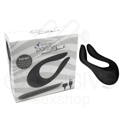 Foto 5 do produto Satisfyer Partner Multifun 2 - Vibrador com Estimulador Clitoriano Recarregável Multifunção com 3 Motores e 10 Modos de Vibração | Cor: Preto