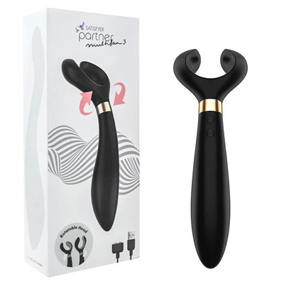 Foto 6 do produto Vibrador para Casal em Silicone, Recarregável com 3 Motores Potentes - Satisfyer Partner Multifun 3 | Cor: Preto
