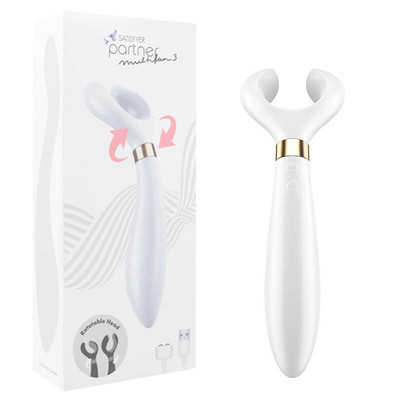Foto 6 do produto Satisfyer Partner Multifun 3 - Vibrador para Casal em Silicone, Recarregável com 3 Motores Potentes | Cor: Branco