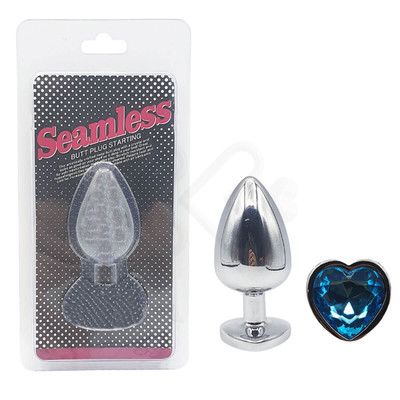 Foto 9 do produto Plug Anal ''M'' em Alumínio e Base em Forma de Coração com Joia - Seamless Butt Plug Starting | 6,4 x 3,4 cm | Disponível em 6 Cores