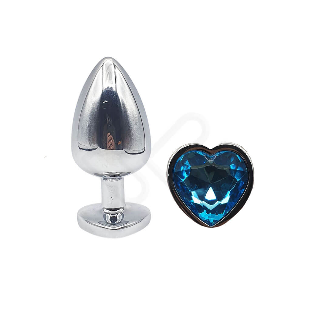 Plug Anal ''M'' em Alumínio e Base em Forma de Coração com Joia - Seamless Butt Plug Starting | 6,4 x 3,4 cm | Disponível em 6 Cores - 10