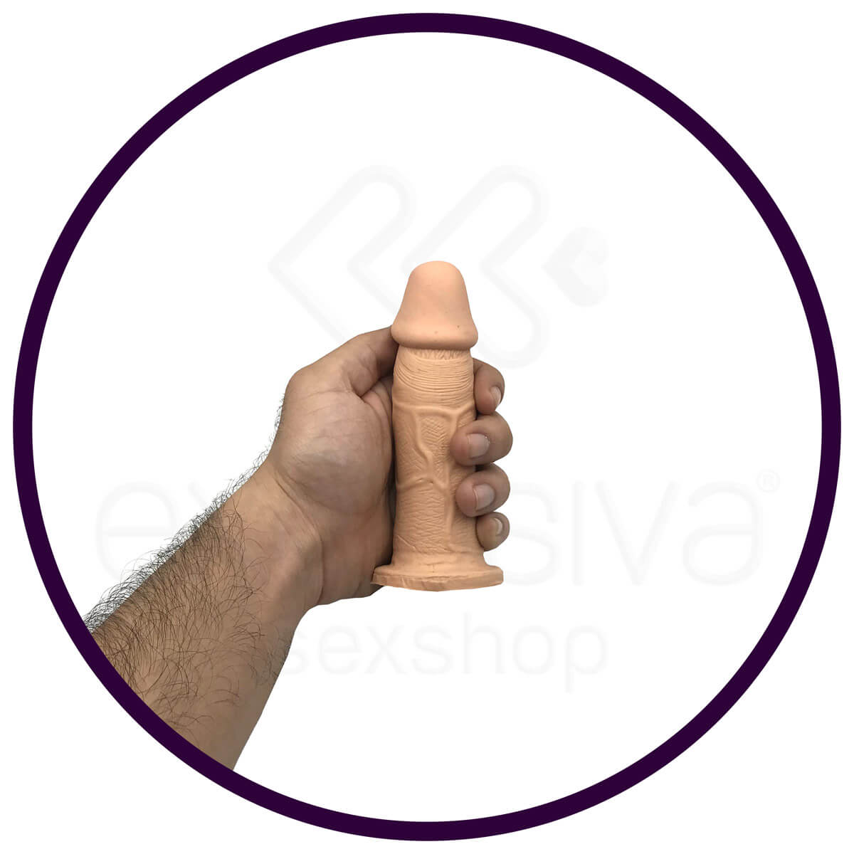 Sensual Import - Cinta em Courvin com Pênis Realístico em Silicone - 13,5 x 4,3 cm - 5